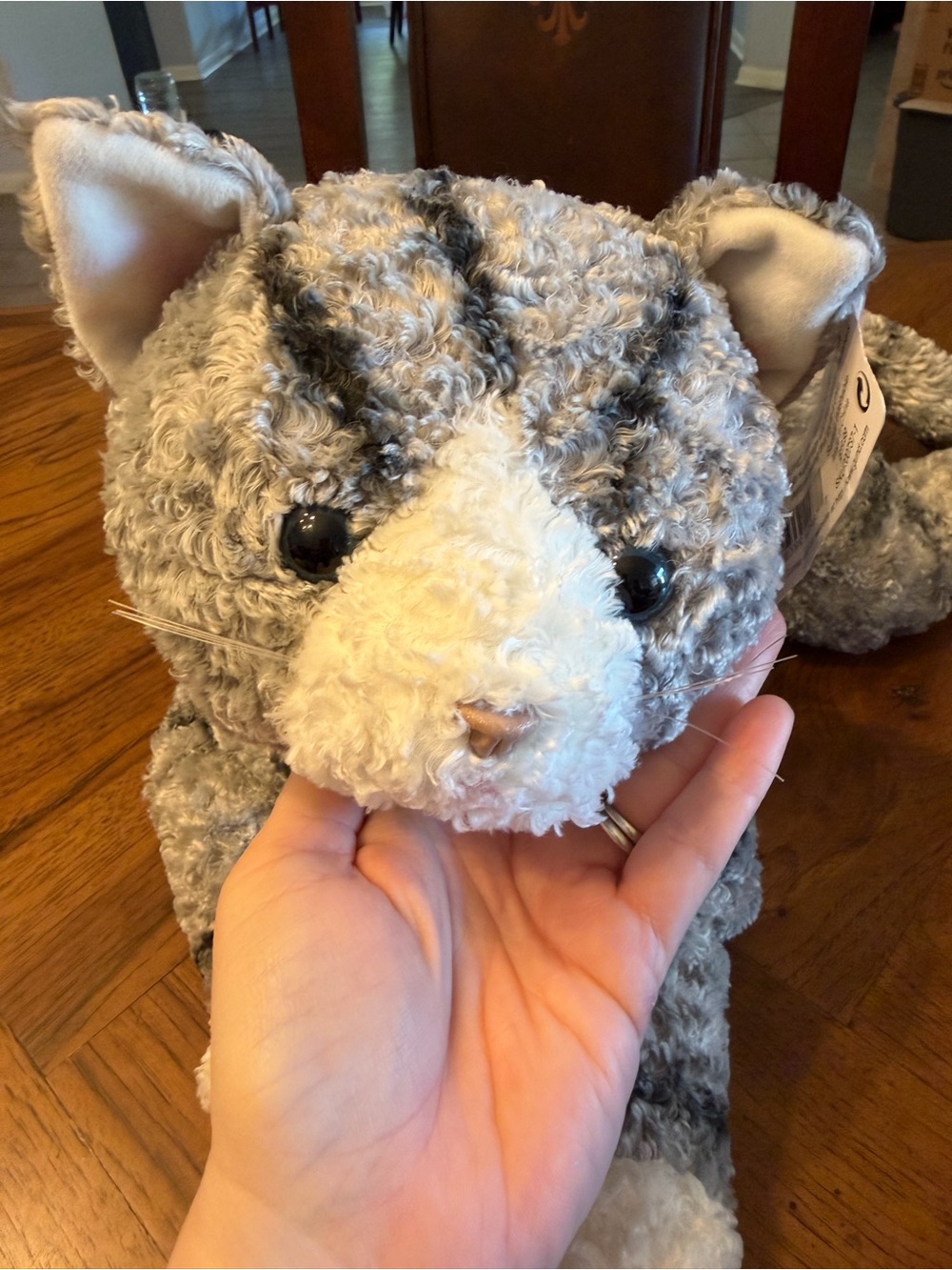 Vintage 20” Large Gund Bootsie Cat Plush Grey & White with Blue Eyes with Tag